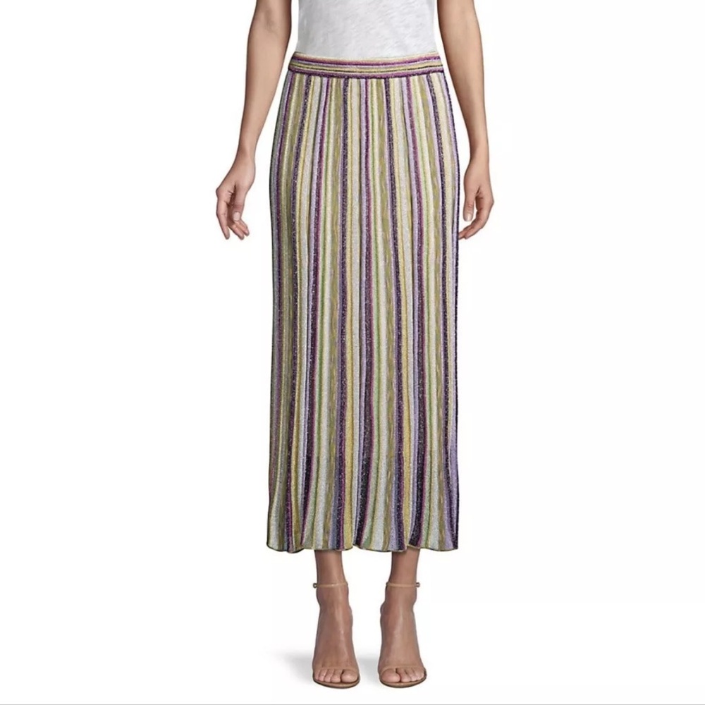 MISSONI Lurex Stripe Knit Midi Skirt